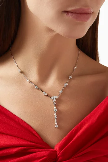 قلادة كونستيلا بتصميم حرف Y معدن مطلي روديوم