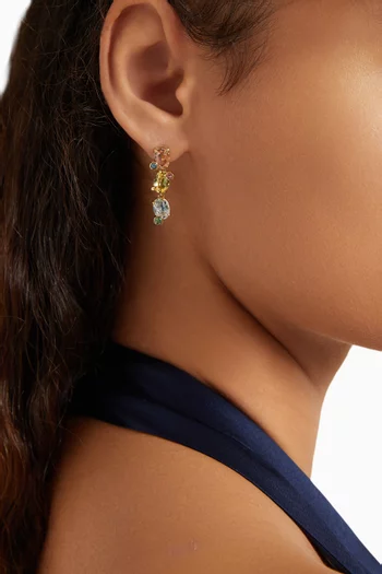 أقراط متدلية جيما معدن مطلي بلون ذهبي