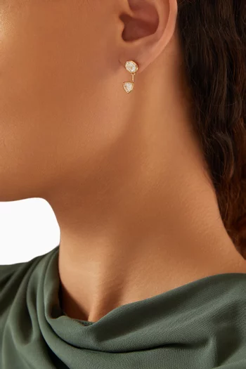 أقراط جاكيت امبر معدن مطلي بلون ذهبي