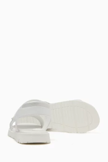 Logo-embossed Sandals in Faux Leather