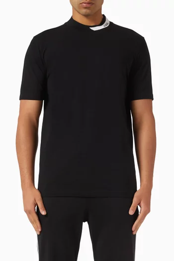 Logo Collar T-shirt in Stretch Cotton