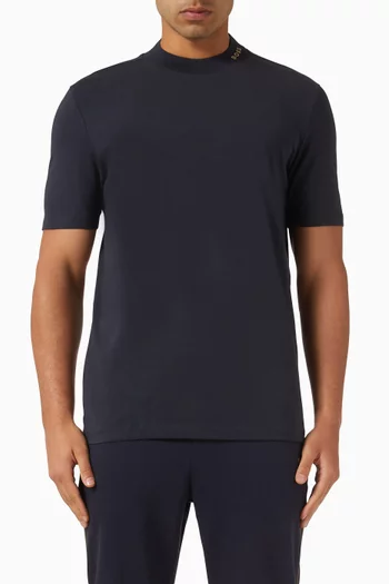 Logo Collar T-shirt in Stretch Cotton