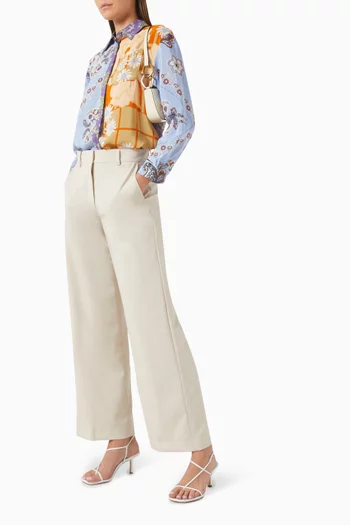 Angola Palazzo Pants in Wool-canvas