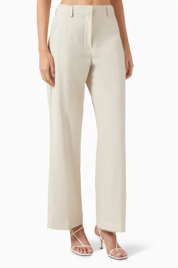 Angola Palazzo Pants in Wool-canvas