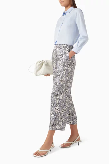 Eusebio Cropped Pants in Silk Crepe de Chine