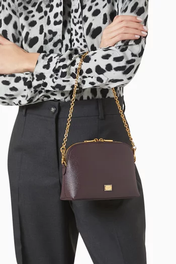 Mini Logo-plaque Bag in Dauphine Leather