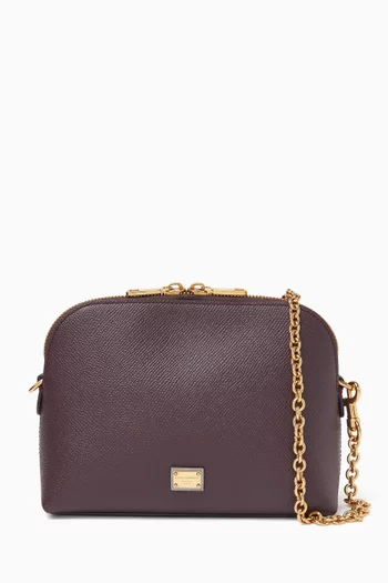 Mini Logo-plaque Bag in Dauphine Leather