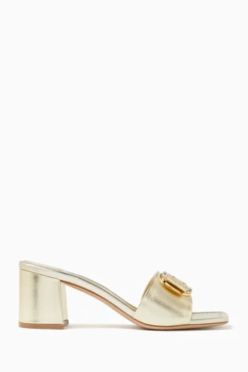 Vara 65 Sandals in Metallic Leather