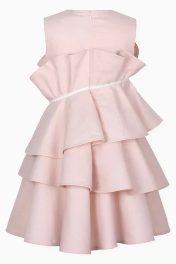 فستان كشكش مزيج قطن