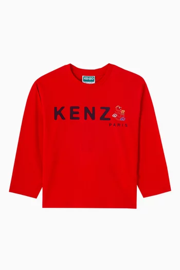 Snake Logo-print T-shirt in Cotton