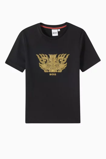 Printed Slim-fit T-shirt in Jersey