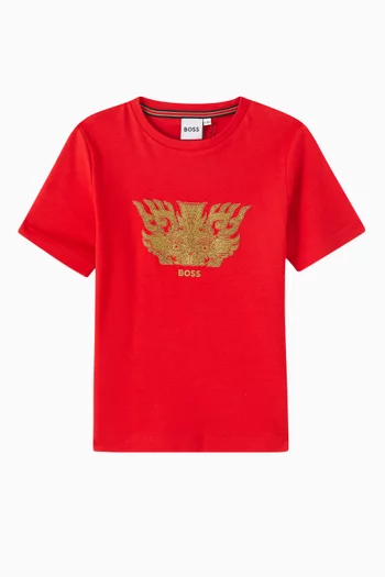 Printed Slim-fit T-shirt in Jersey