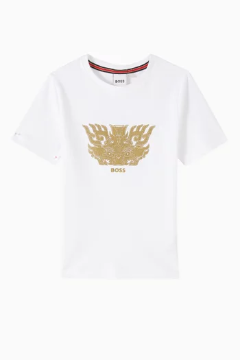 Printed Slim-fit T-shirt in Jersey