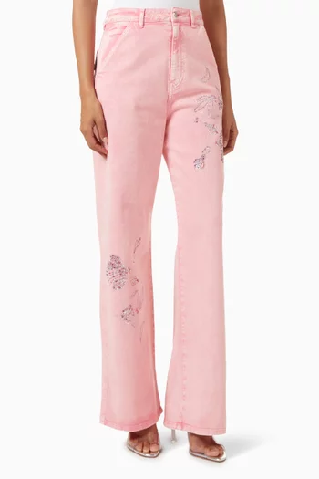 Crystal-embellished Jeans in Denim