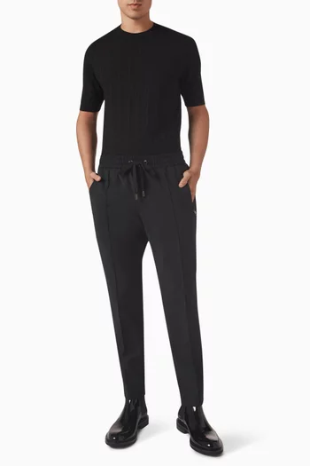 Tapered-leg Pants in Stretch-cotton