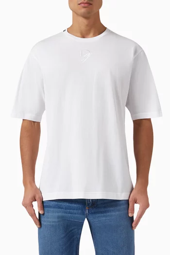 Logo Embroidered T-shirt in Cotton