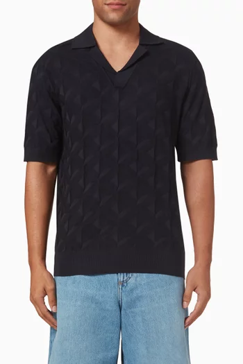 تي شيرت بولو منسوج من الحرير