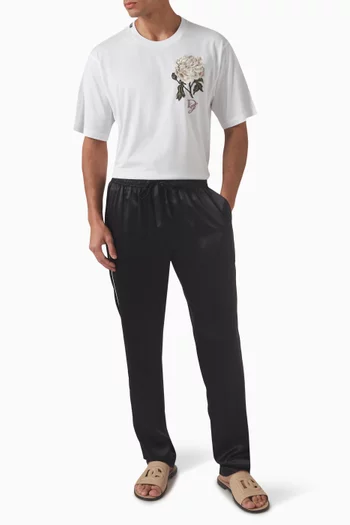 Floral Embroidered T-shirt in Cotton