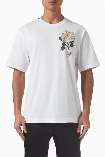 Floral Embroidered T-shirt in Cotton