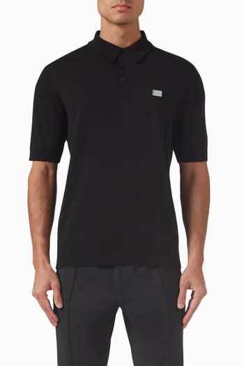 Logo Plaque Polo Shirt in Knit