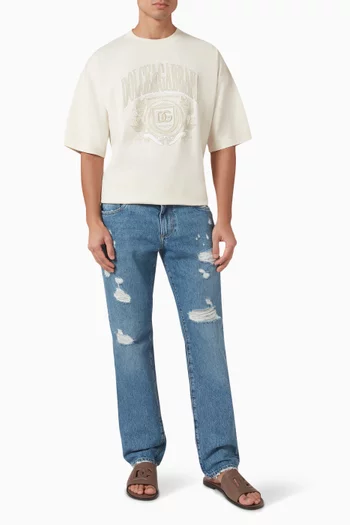 Logo-embroidered T-shirt in Cotton Jersey