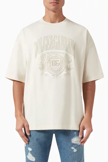Logo-embroidered T-shirt in Cotton Jersey