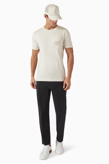 Logo-embroidered T-shirt in Cotton Jersey