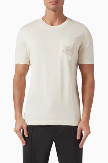 Logo-embroidered T-shirt in Cotton Jersey