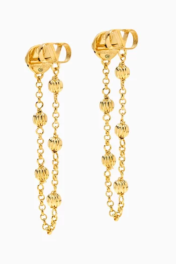 VLOGO Signature Drop Earrings in Gold-tone Metal