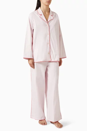 402 Pyjama Shirt & Pants Set in Cotton-stretch