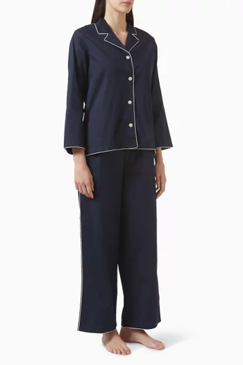 402 Pyjama Shirt & Pants Set in Cotton-stretch