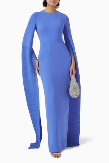 Naomi Cape-sleeve Maxi Dress