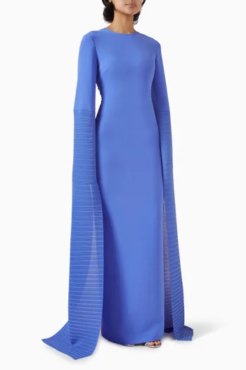 Naomi Cape-sleeve Maxi Dress