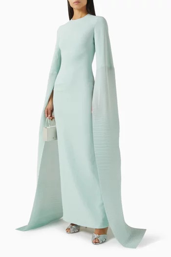 Naomi Cape-sleeve Maxi Dress