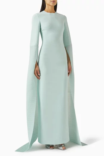 Naomi Cape-sleeve Maxi Dress