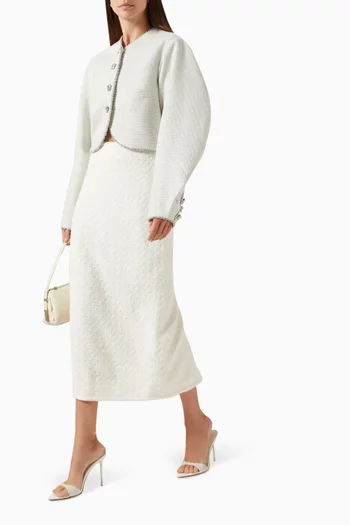 Structured Cropped Jacket in Bouclé