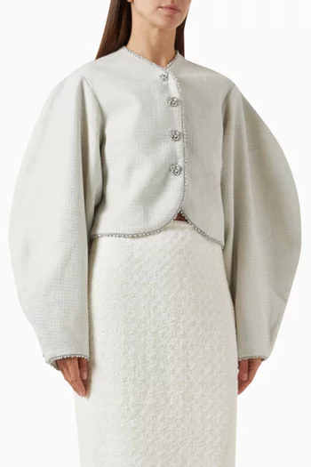 Structured Cropped Jacket in Bouclé