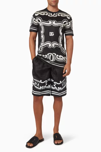 Bandana-print Shorts in Silk Twill