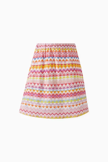 Zigzag Printed Skirt in Cotton