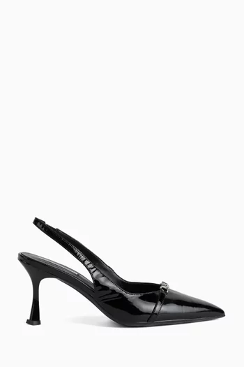 Sienna Signia 70 Slingback Pumps in Patent Faux Leather