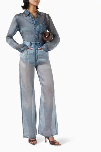 Winona Printed Sheer Jeans in Denim