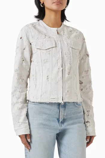 Jena Destroyed Jacket in Denim