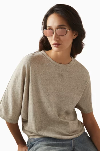 Seashell Rectangular Sunglasses in Metal
