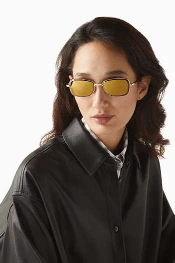 Seashell Rectangular Sunglasses in Metal