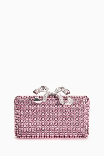 Crystal-embellished Box Clutch Bag
