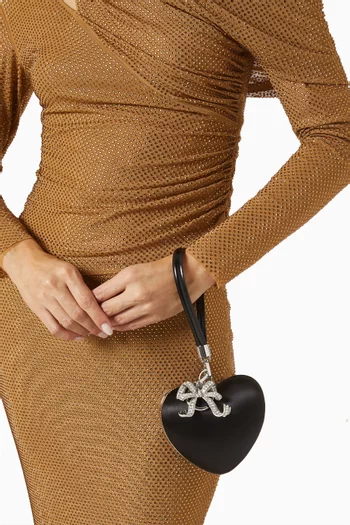 Heart Clutch Bag in Satin
