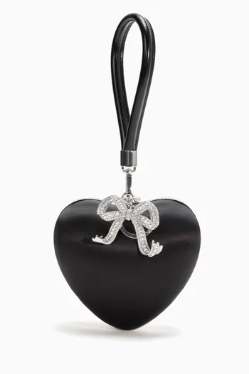 Heart Clutch Bag in Satin