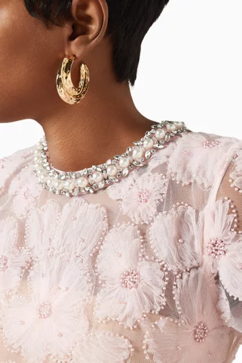 Sculpted Hoop Earrings in Gold-plated Brass