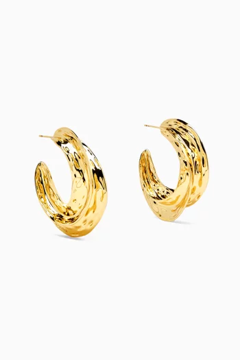 Sculpted Hoop Earrings in Gold-plated Brass