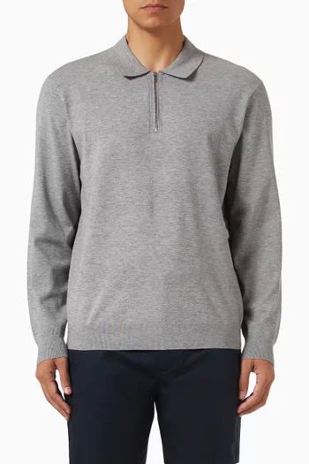 Quarter Zip Sweatshirt in Viscose-blend